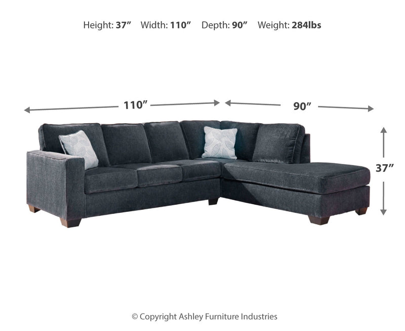 Seccional reclinable de 2 piezas Altari con chaise longue