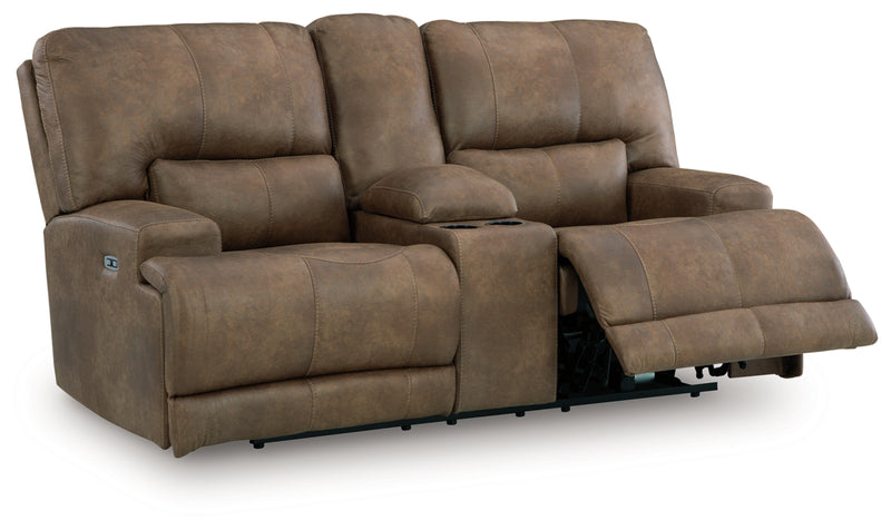 Sofá biplaza reclinable eléctrico Time-Piece con consola y reposacabezas ajustable