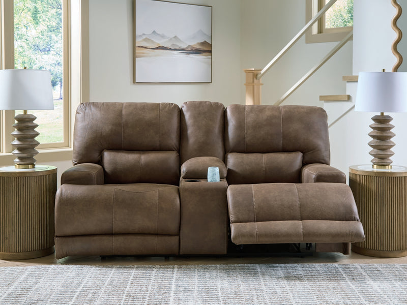 Sofá biplaza reclinable eléctrico Time-Piece con consola y reposacabezas ajustable