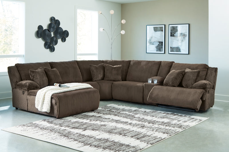 Seccional Reclinable de Primera Clase de 6 Piezas con Chaise