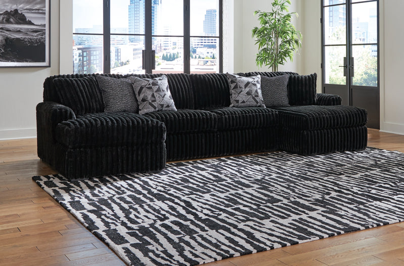 Sofá seccional de 3 piezas Midnight-Madness con chaise longue