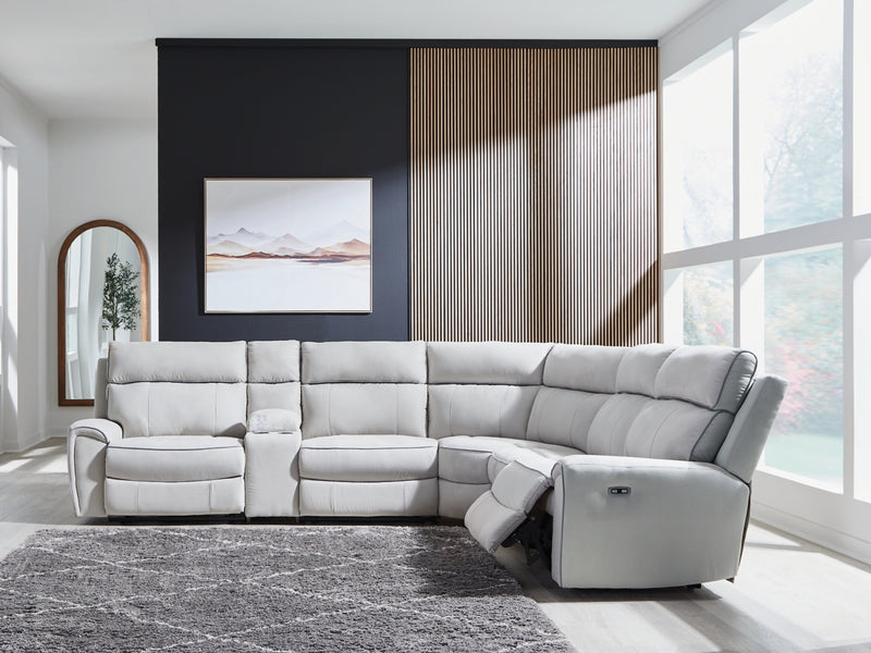 Sofá Seccional Reclinable de 6 Piezas Grafton Pike con Consola de Almacenamiento