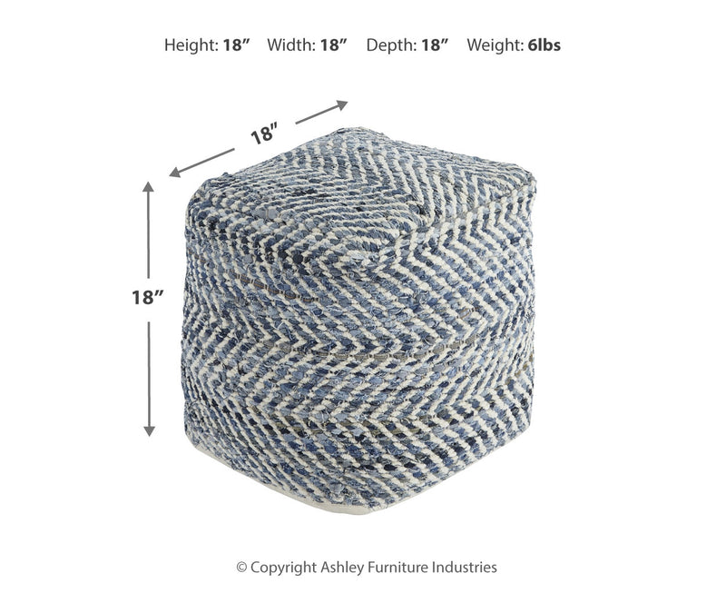 Chevron Pouf