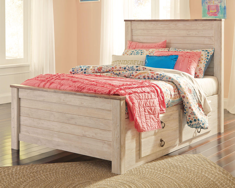 Willowton Panel Bed with 2 Storage Drawers
