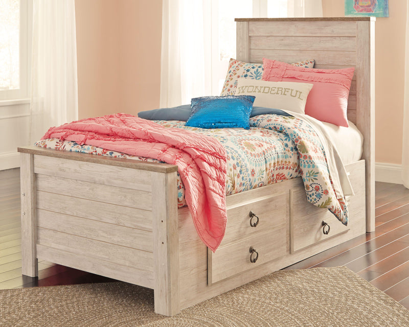 Willowton Panel Bed with 2 Storage Drawers