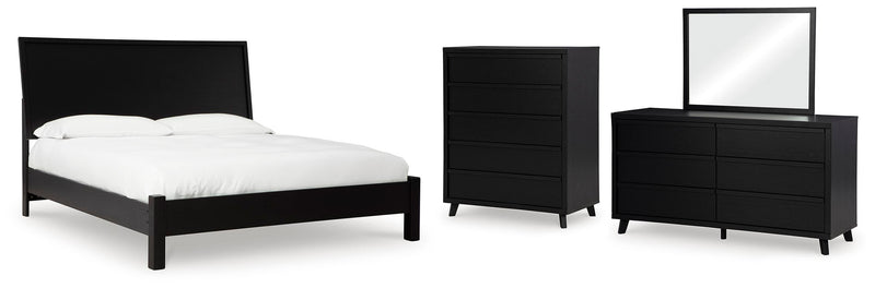 Juego de dormitorio con cama panel Danziar