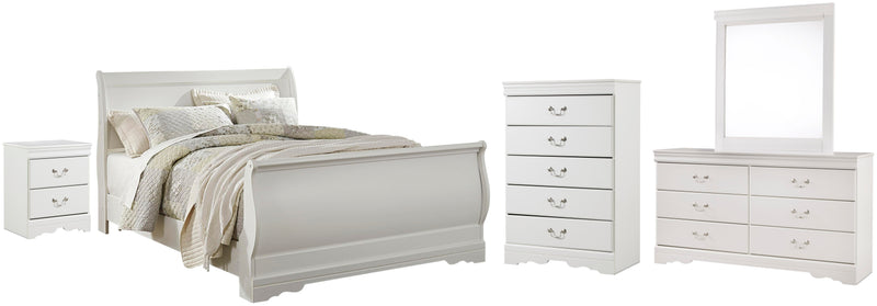 Juego de dormitorio con cama trineo Anarasia