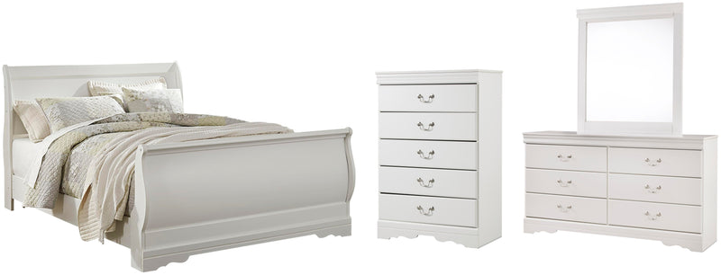 Juego de dormitorio con cama trineo Anarasia