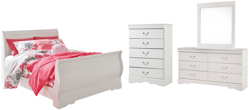 Juego de dormitorio con cama trineo Anarasia