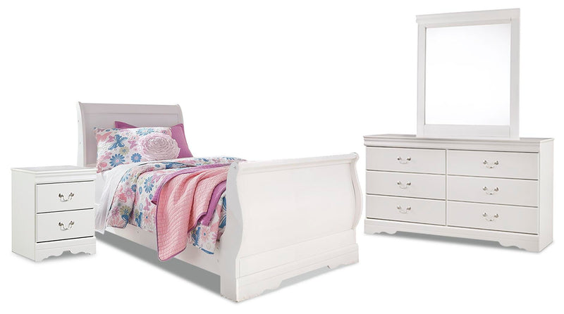 Juego de dormitorio con cama trineo Anarasia