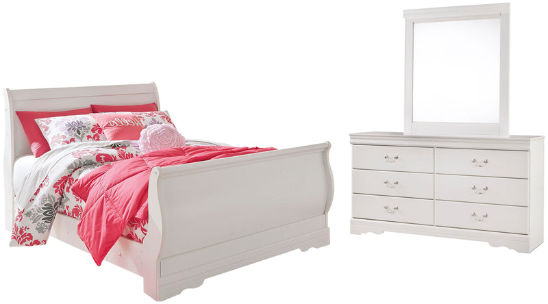 Juego de dormitorio con cama trineo Anarasia