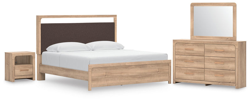Juego de dormitorio con cama de plataforma tapizada Kinlanni
