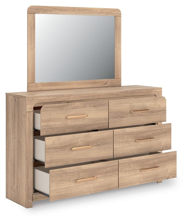 Juego de dormitorio con cama de paneles tapizados Kinlanni