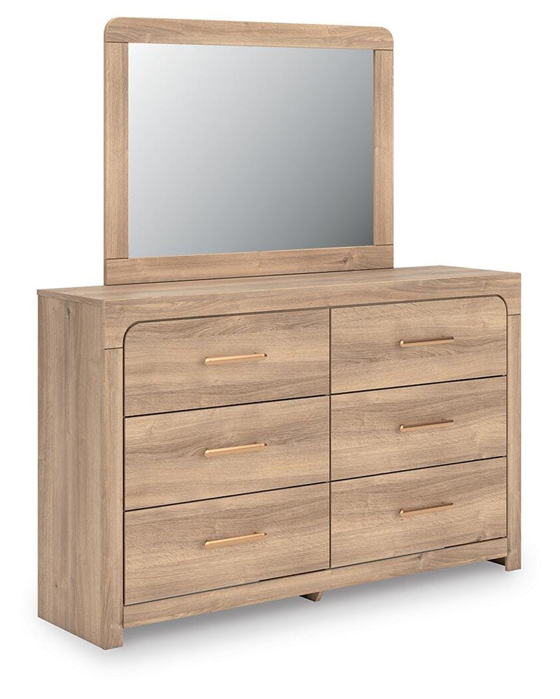 Juego de dormitorio con cama de paneles tapizados Kinlanni