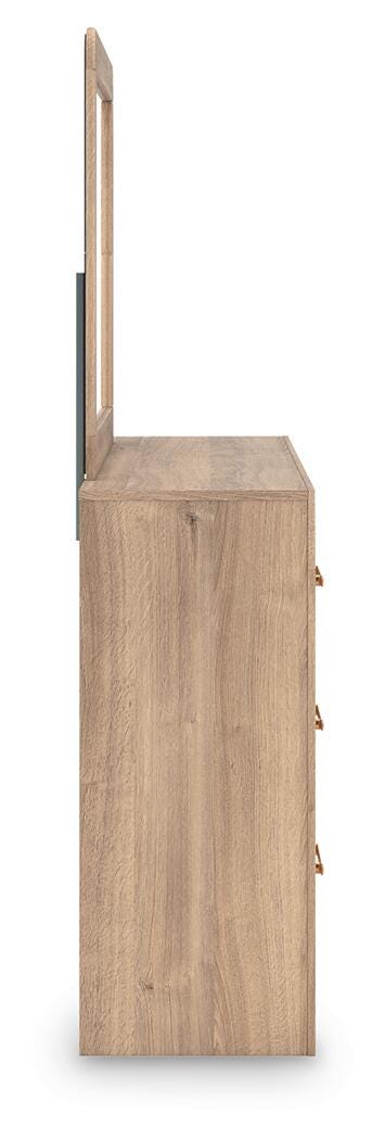 Juego de dormitorio con cama de paneles tapizados Kinlanni