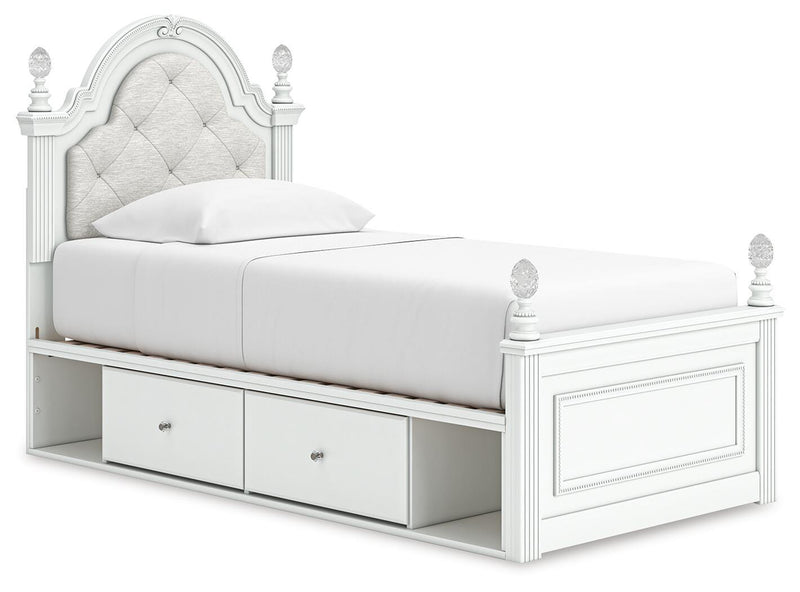 Juego de dormitorio con cama tapizada Kozlani con panel de almacenamiento