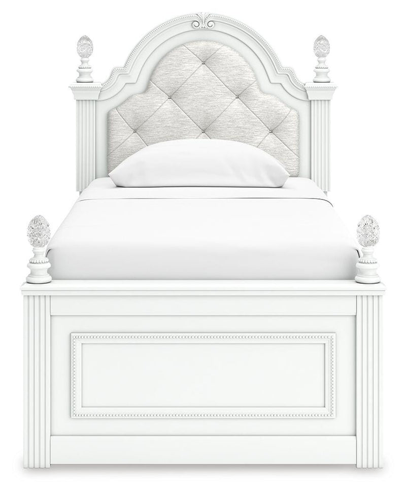 Juego de dormitorio con cama tapizada Kozlani con panel de almacenamiento