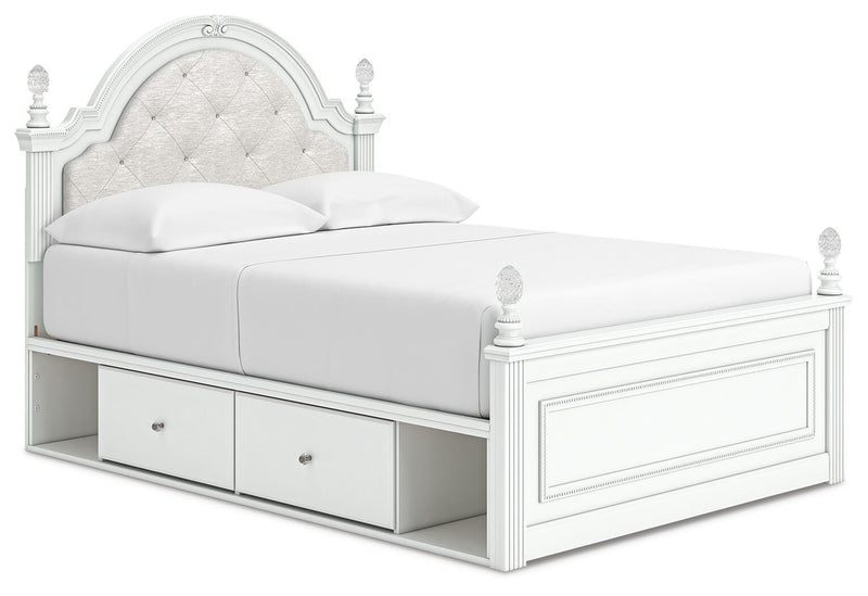 Juego de dormitorio con cama tapizada Kozlani con panel de almacenamiento