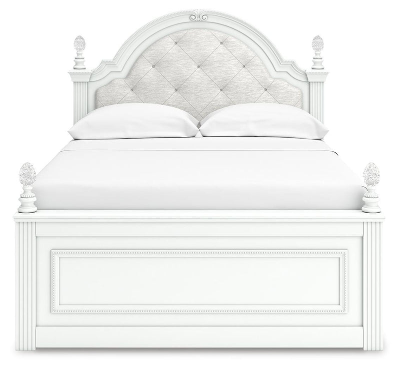 Juego de dormitorio con cama tapizada Kozlani con panel de almacenamiento