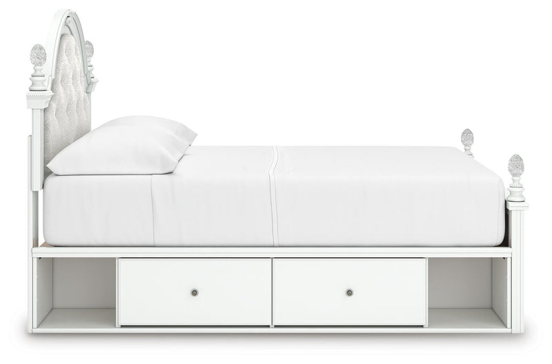 Juego de dormitorio con cama tapizada Kozlani con panel de almacenamiento