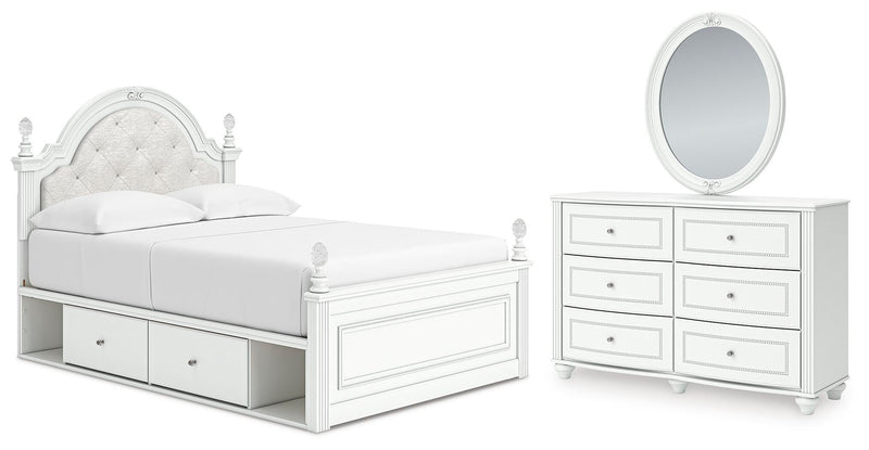 Juego de dormitorio con cama tapizada Kozlani con panel de almacenamiento