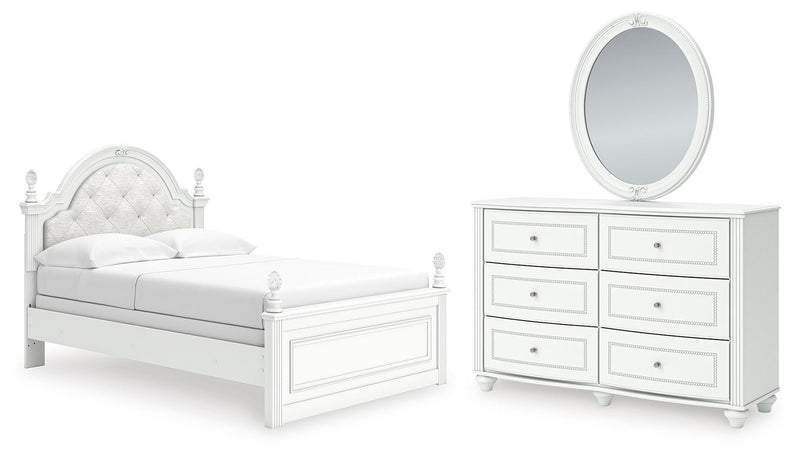 Juego de dormitorio de cama con panel tapizado Kozlani