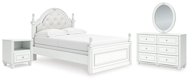Juego de dormitorio de cama con panel tapizado Kozlani