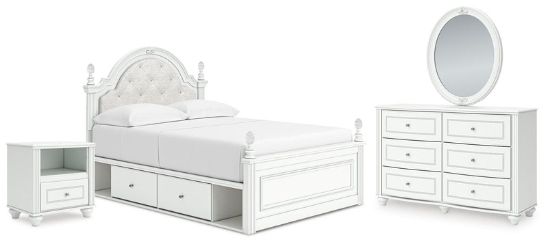 Juego de dormitorio con cama tapizada Kozlani con panel de almacenamiento