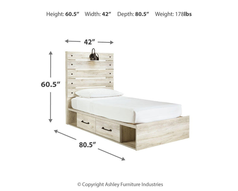 Cama con paneles Cambeck con 2 cajones de almacenaje