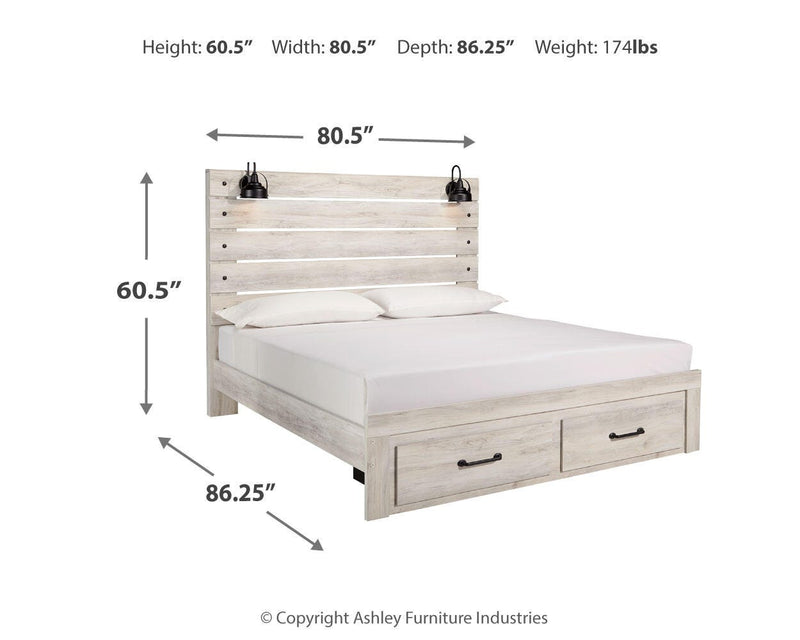 Cama con paneles Cambeck con 2 cajones de almacenaje