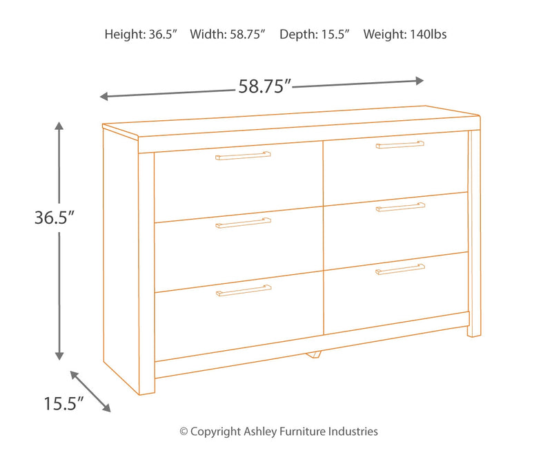 Derekson Six Drawer Dresser