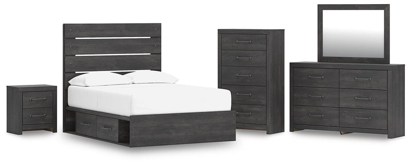 Juego de dormitorio con cama con paneles Hollivern
