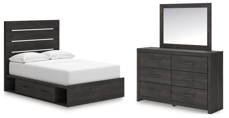 Juego de dormitorio con cama con paneles Hollivern