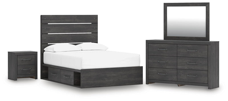 Juego de dormitorio con cama con paneles Hollivern