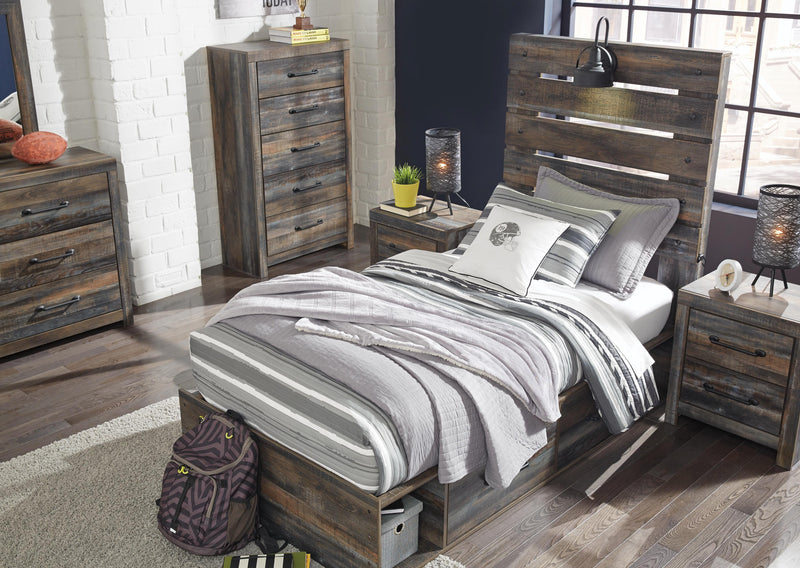 Drystan Panel Bed with 4 Storage Drawers