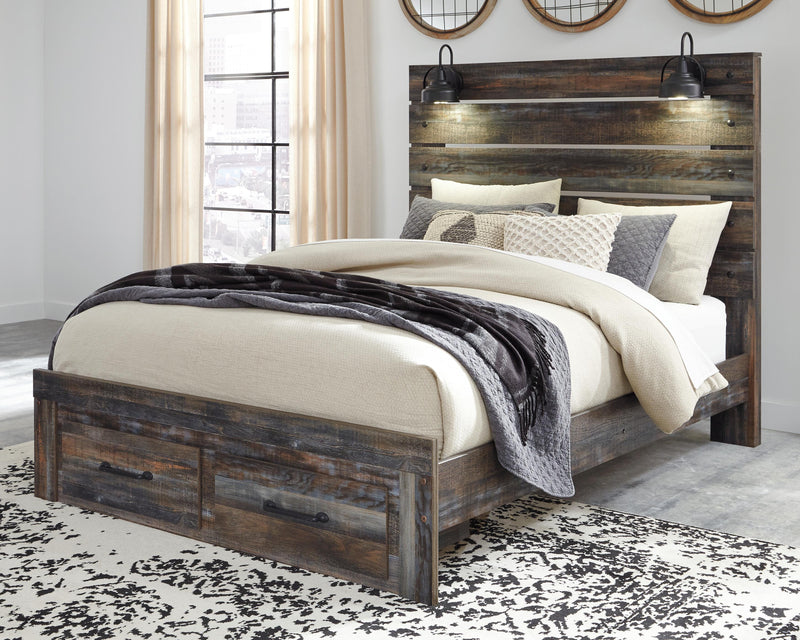 Cama con paneles Drystan con 2 cajones de almacenamiento