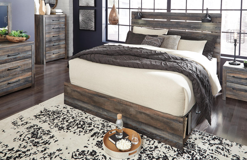 Cama con paneles Drystan con 2 cajones de almacenamiento