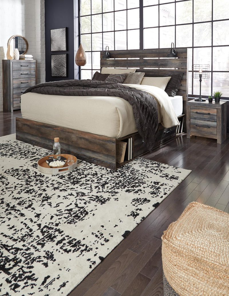 Cama con paneles Drystan con 2 cajones de almacenamiento