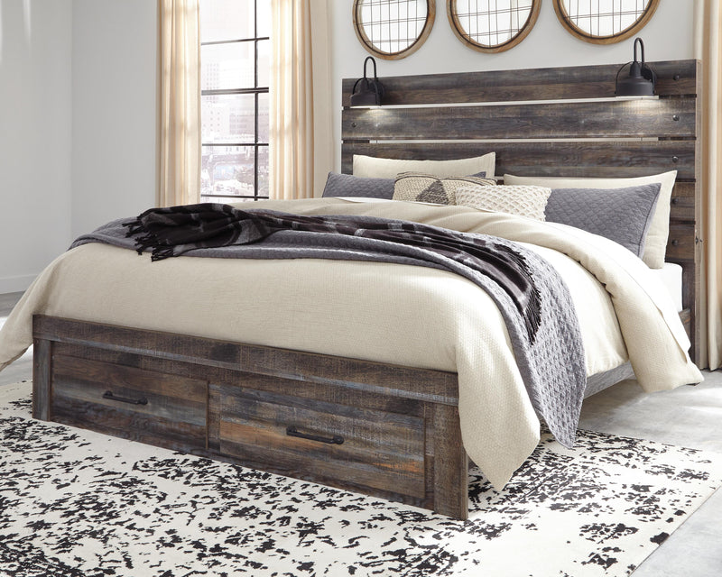 Cama con paneles Drystan con 2 cajones de almacenamiento