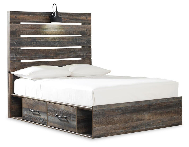 Cama con paneles Drystan con 2 cajones de almacenamiento