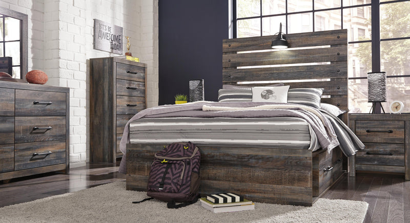 Cama con paneles Drystan con 2 cajones de almacenamiento