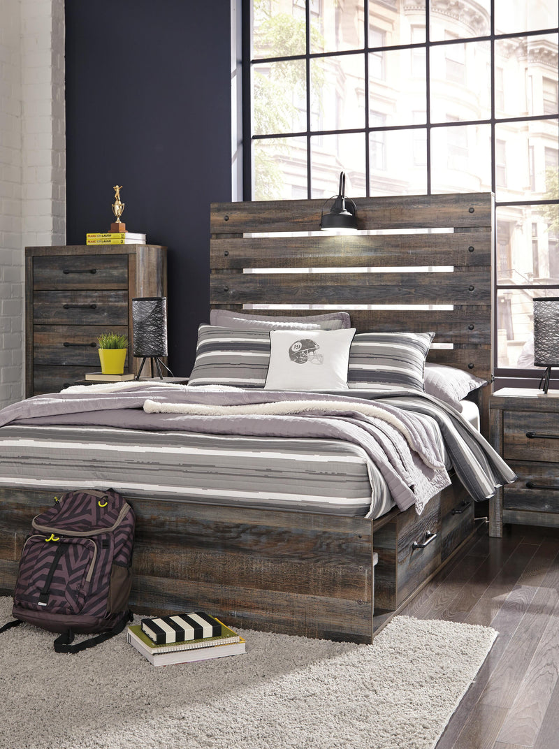 Cama con paneles Drystan con 2 cajones de almacenamiento
