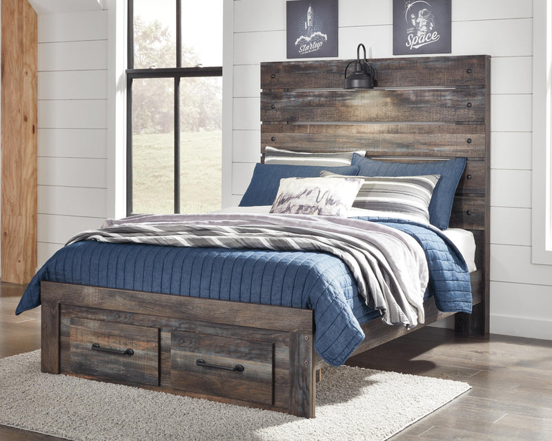Cama con paneles Drystan con 2 cajones de almacenamiento