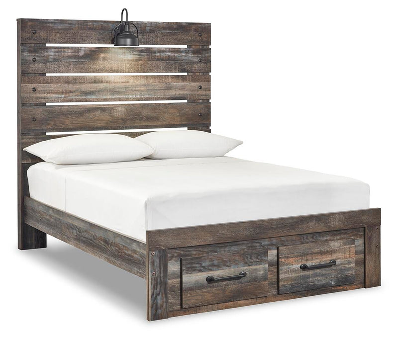 Cama con paneles Drystan con 2 cajones de almacenamiento
