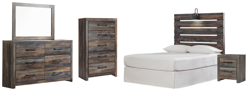 Juego de dormitorio con cabecera de panel Drystan