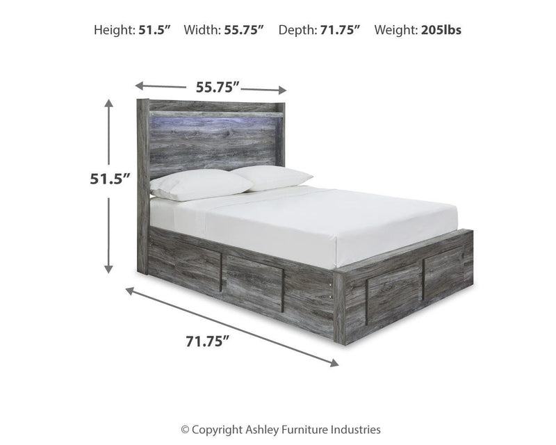 Cama con paneles Baystorm con 4 cajones de almacenamiento
