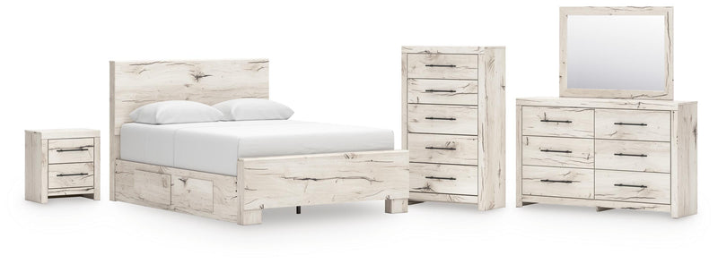 Dormitorio con cama de panel Lawroy