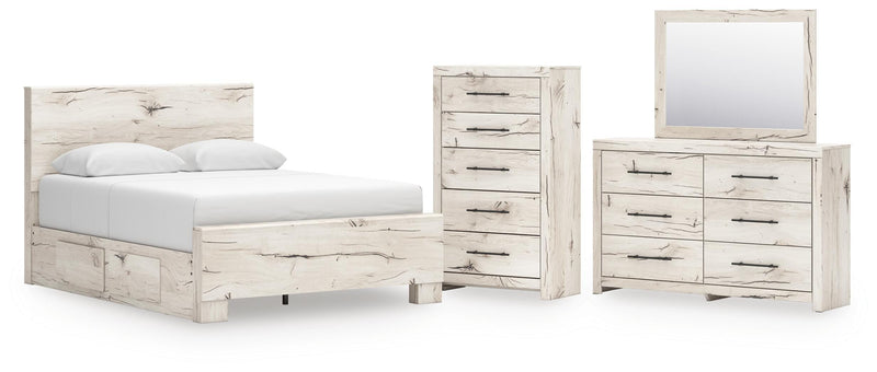Dormitorio con cama de panel Lawroy