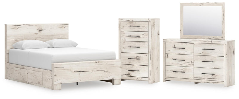 Dormitorio con cama de panel Lawroy