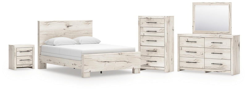 Dormitorio con cama de panel Lawroy